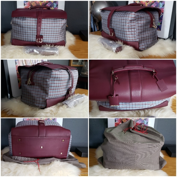 🧳Brioni Leather/Silk Weekender ✈Jet Bag MSRP$5500 - Picture 7 of 8